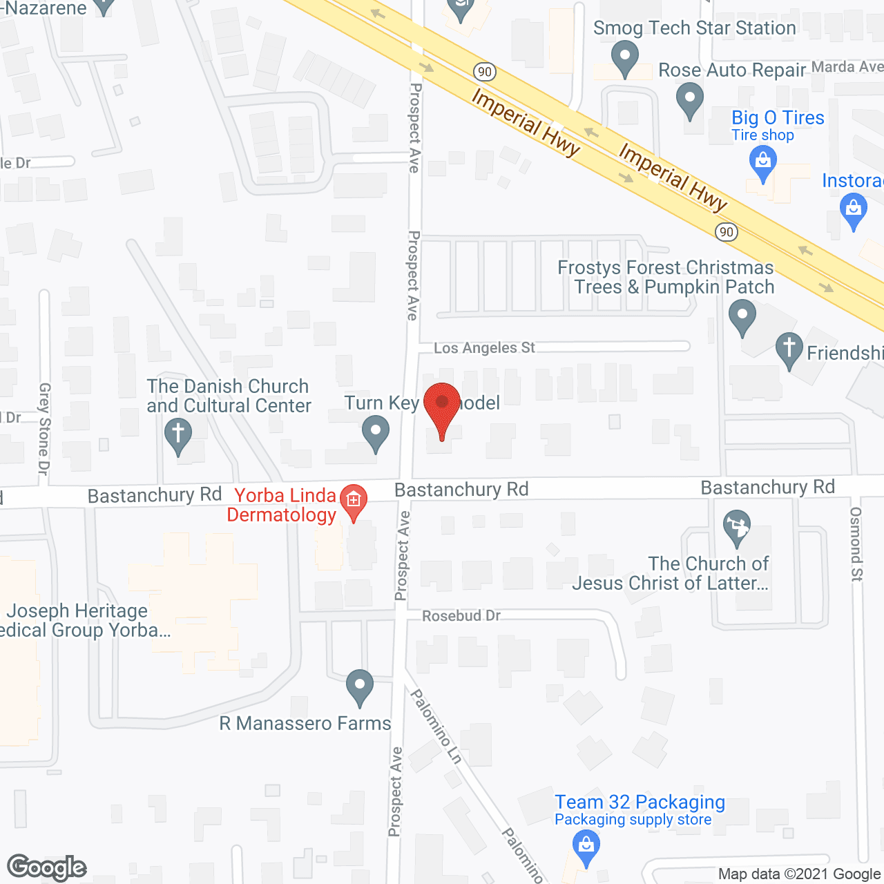 Map of the neighborhood around Adams Family Home