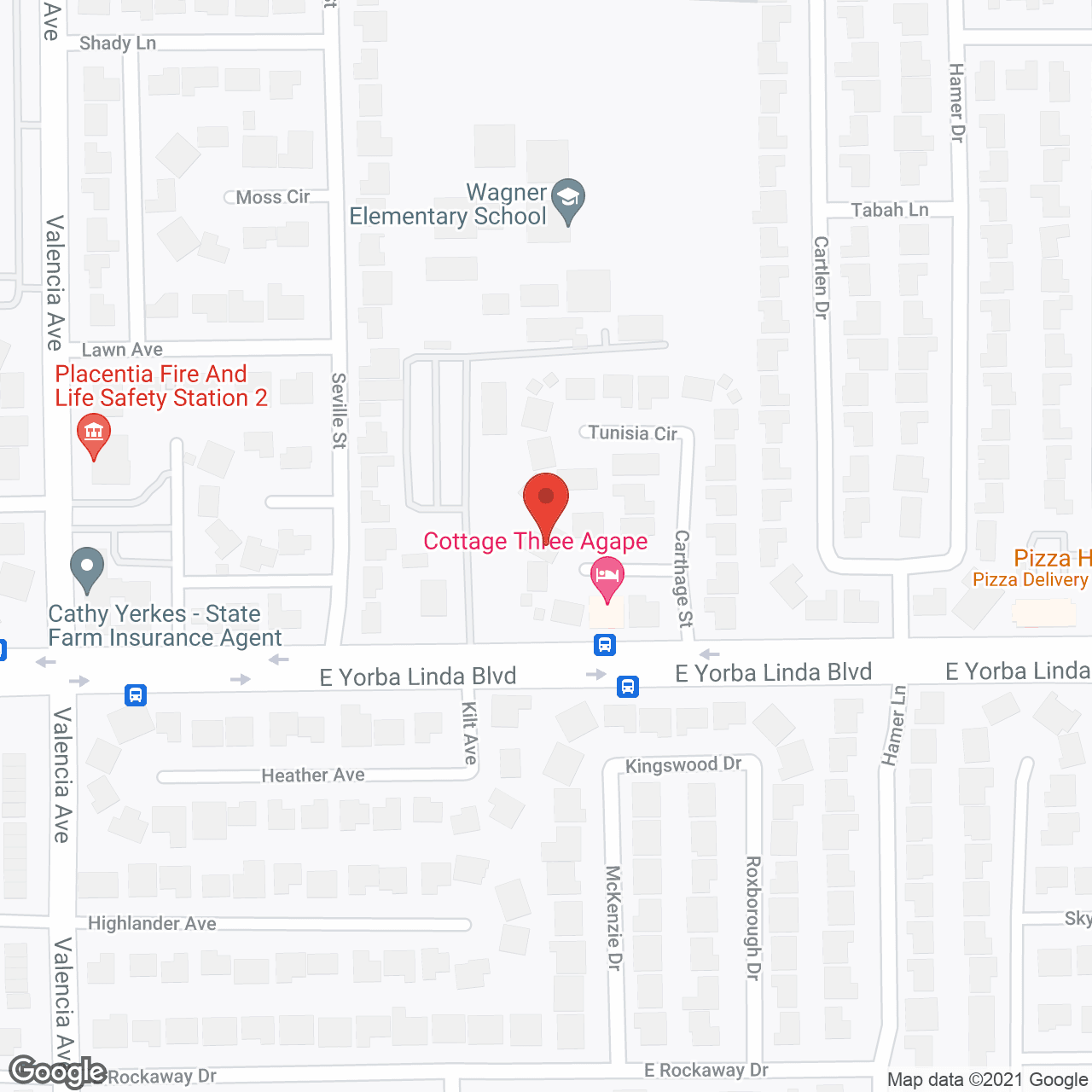 Map of the neighborhood around Adams Family Home