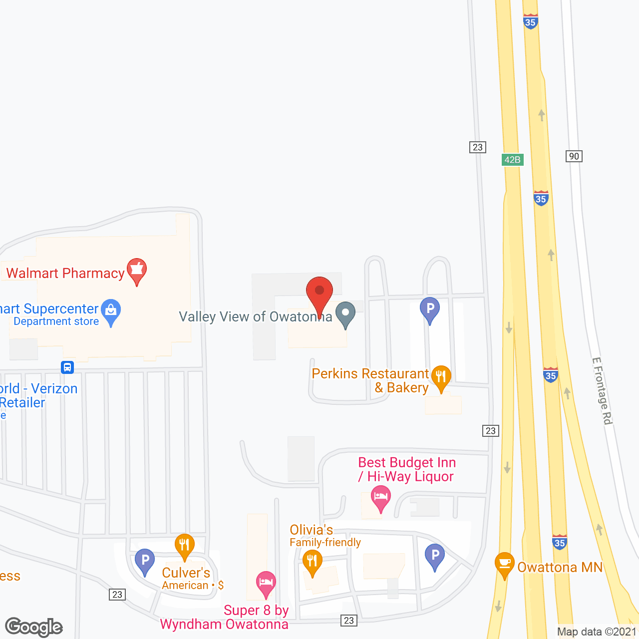 Map of the neighborhood around Valley Terrace of Owatonna