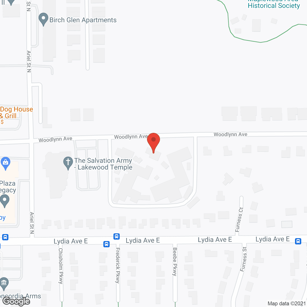 Map of the neighborhood around Woodlynn Village