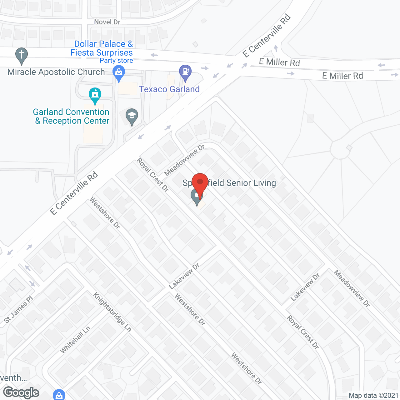 Map of the neighborhood around Royal Crest Senior Living