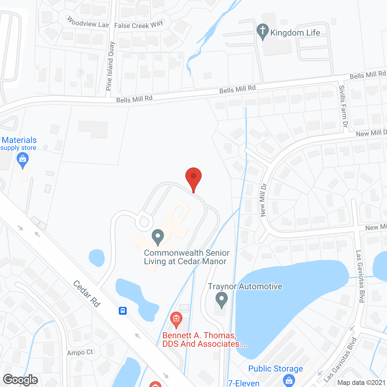 Map of the neighborhood around Commonwealth Senior Living at Cedar Manor