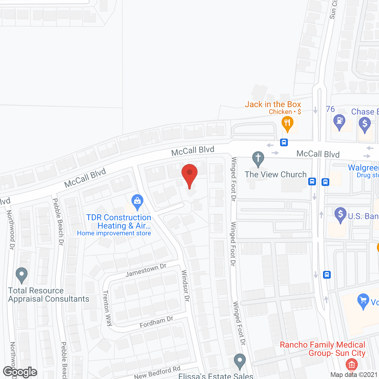Map of the neighborhood around Peace and Joy
