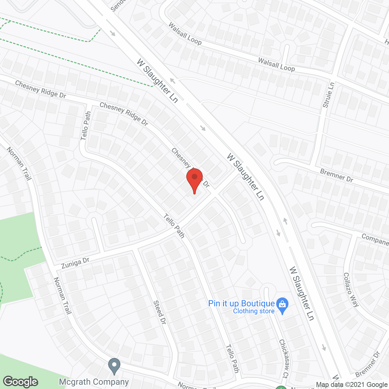 Map of the neighborhood around South Austin Assisted Living