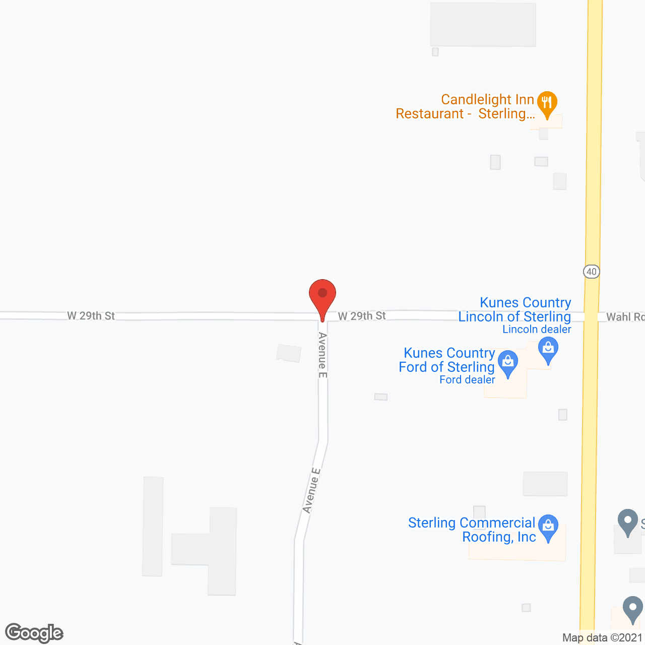 Map of the neighborhood around Morningside of Sterling