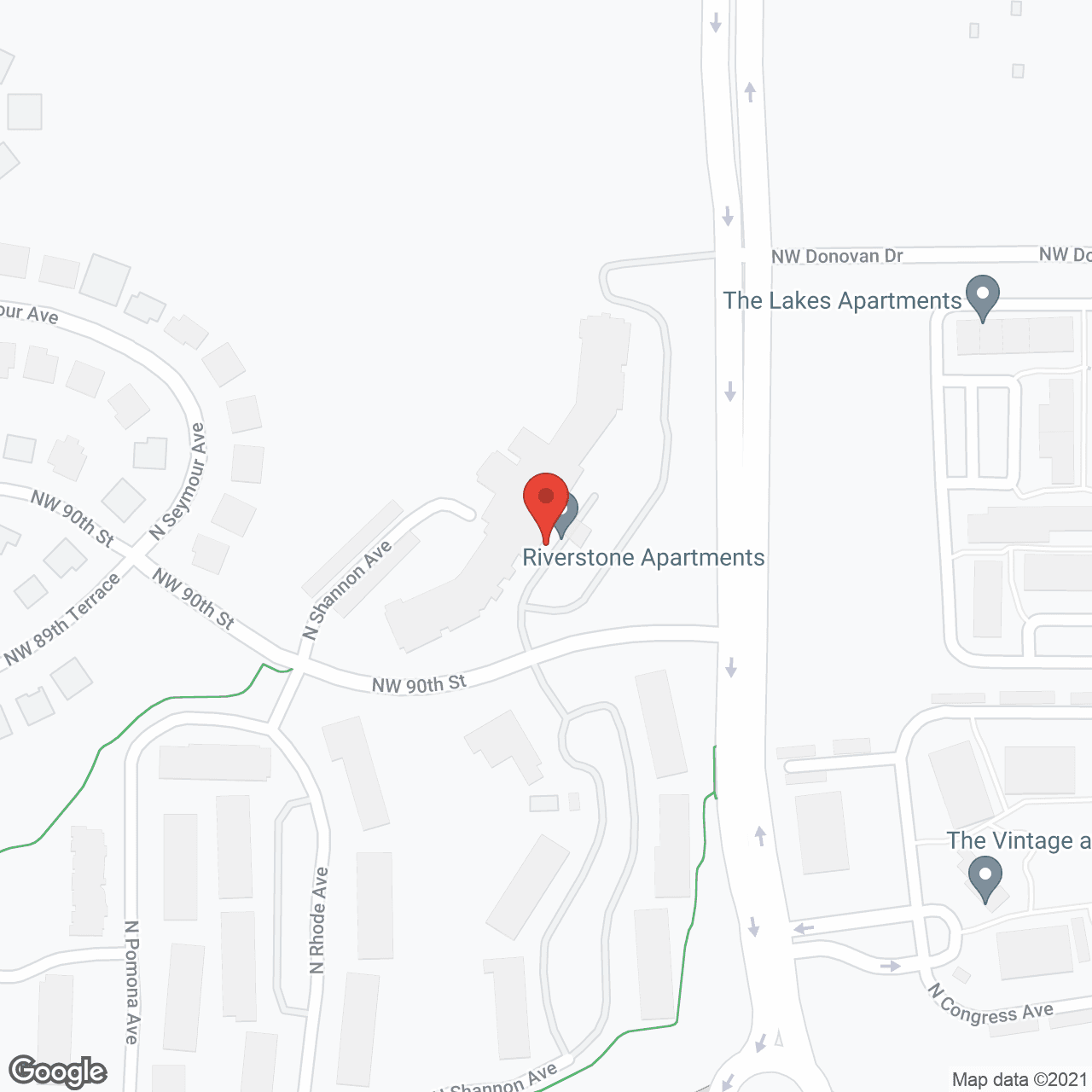 Map of the neighborhood around Riverstone Retirement Community