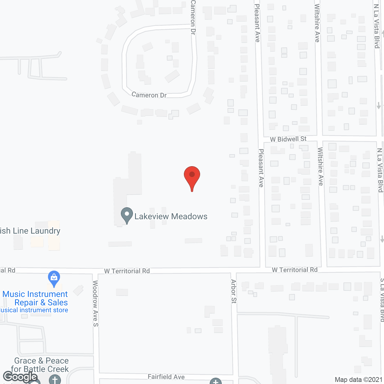 Map of the neighborhood around Lakeview Meadows I