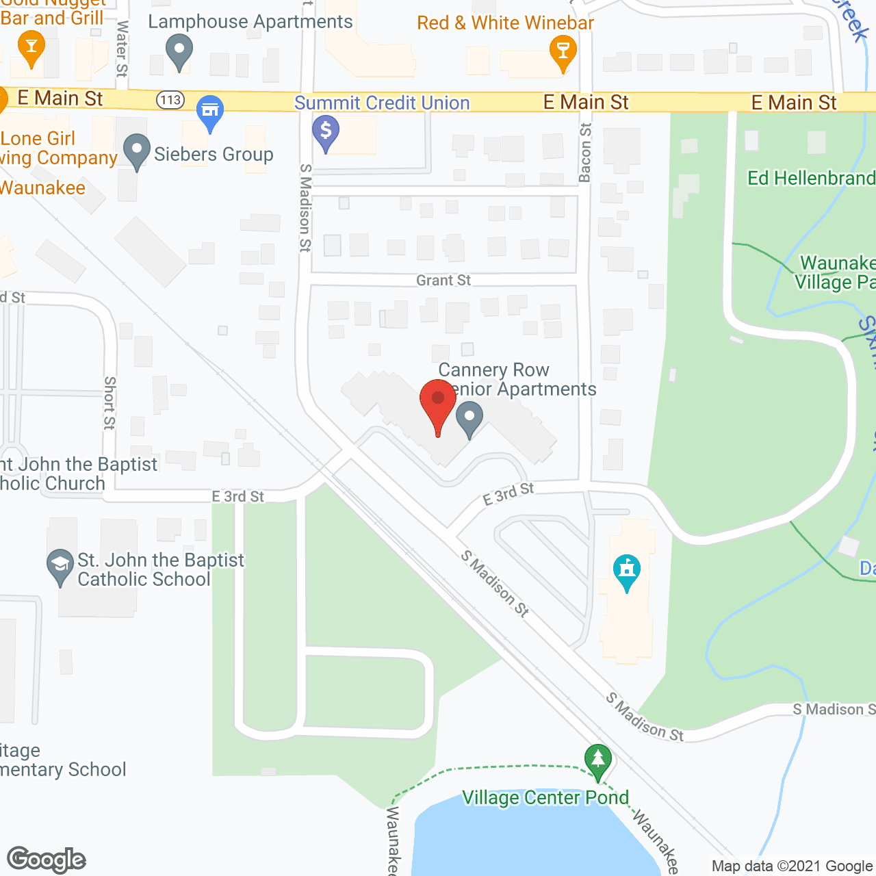 Map of the neighborhood around Cannery Row Senior Apartments