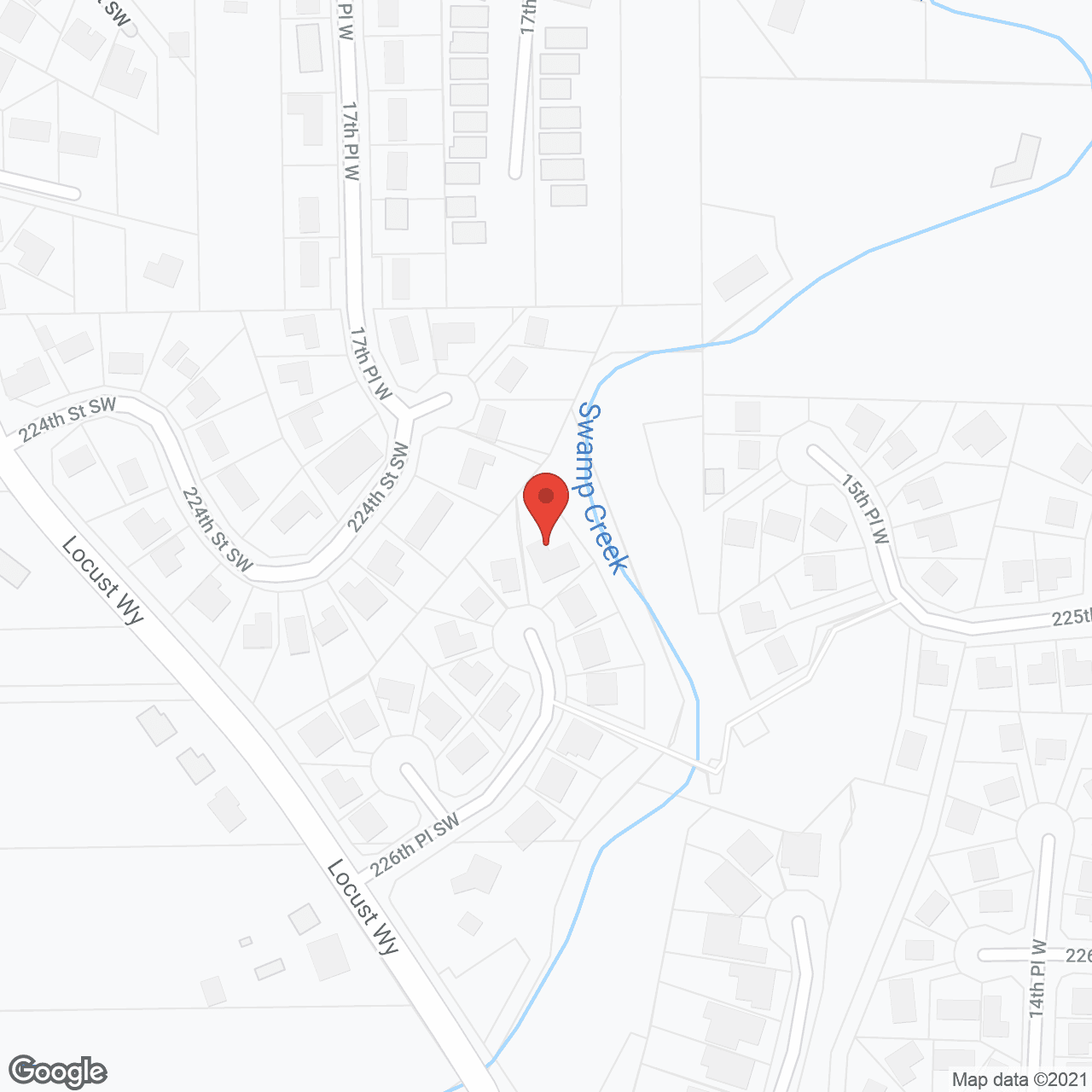 Map of the neighborhood around Lona's AFH