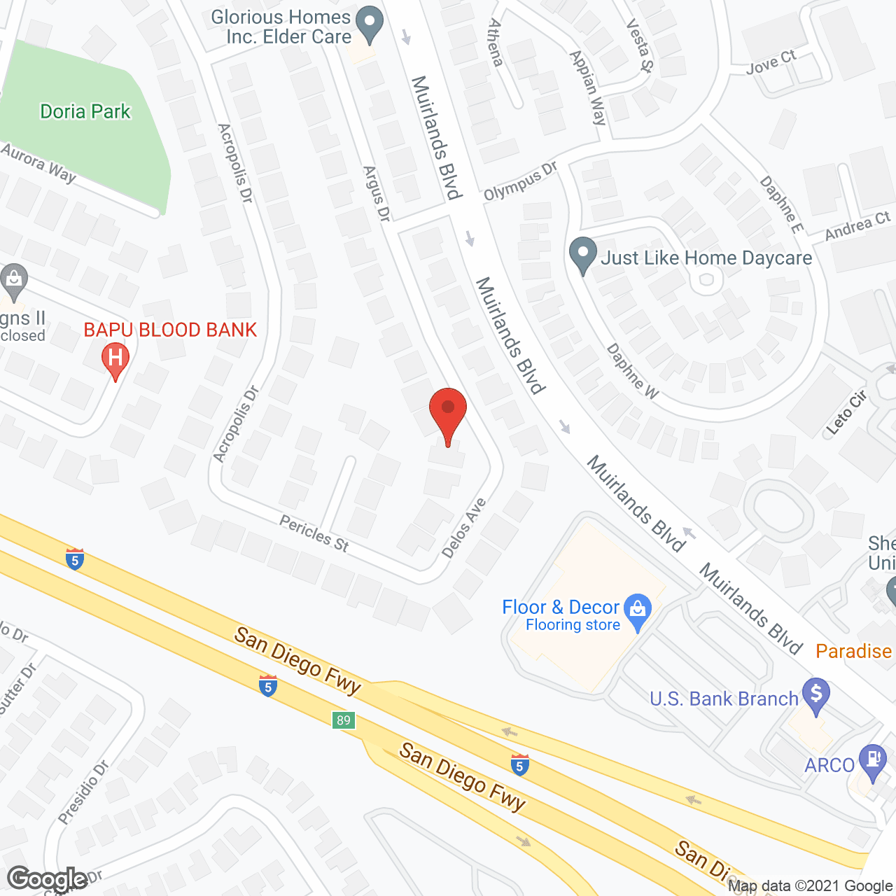 Map of the neighborhood around Adriana Elderly Care Home IV