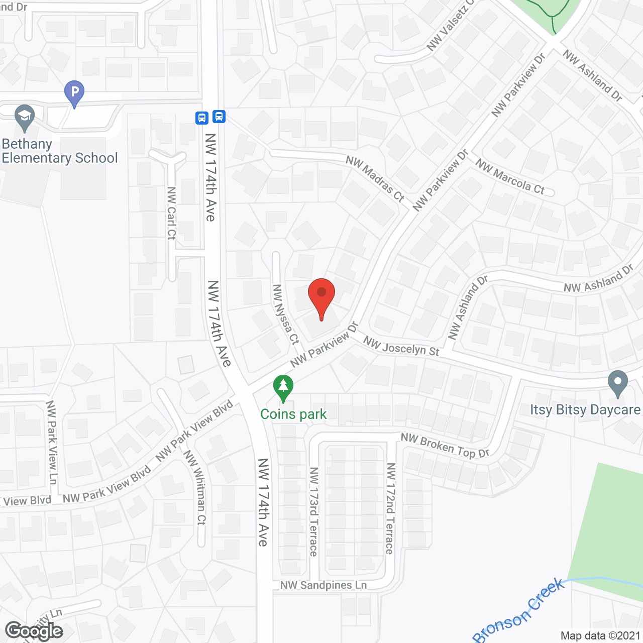 Map of the neighborhood around Bethany Adult Care