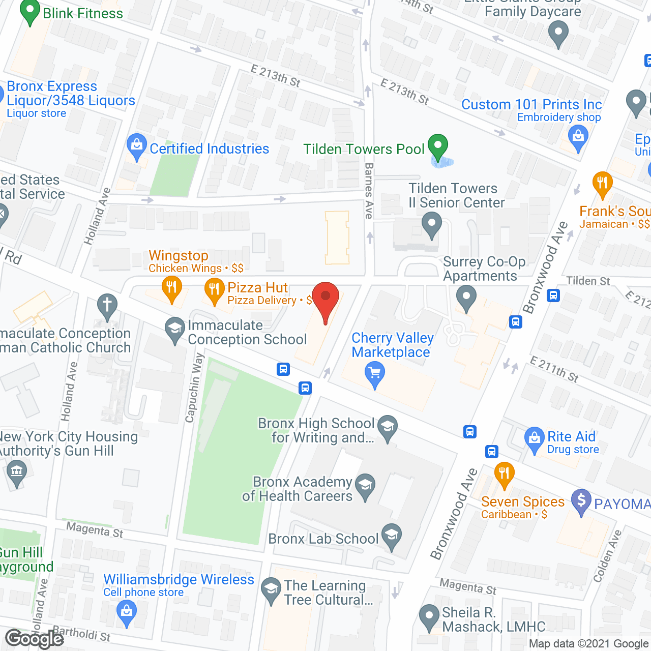 Map of the neighborhood around Bronxwood Assisted Living