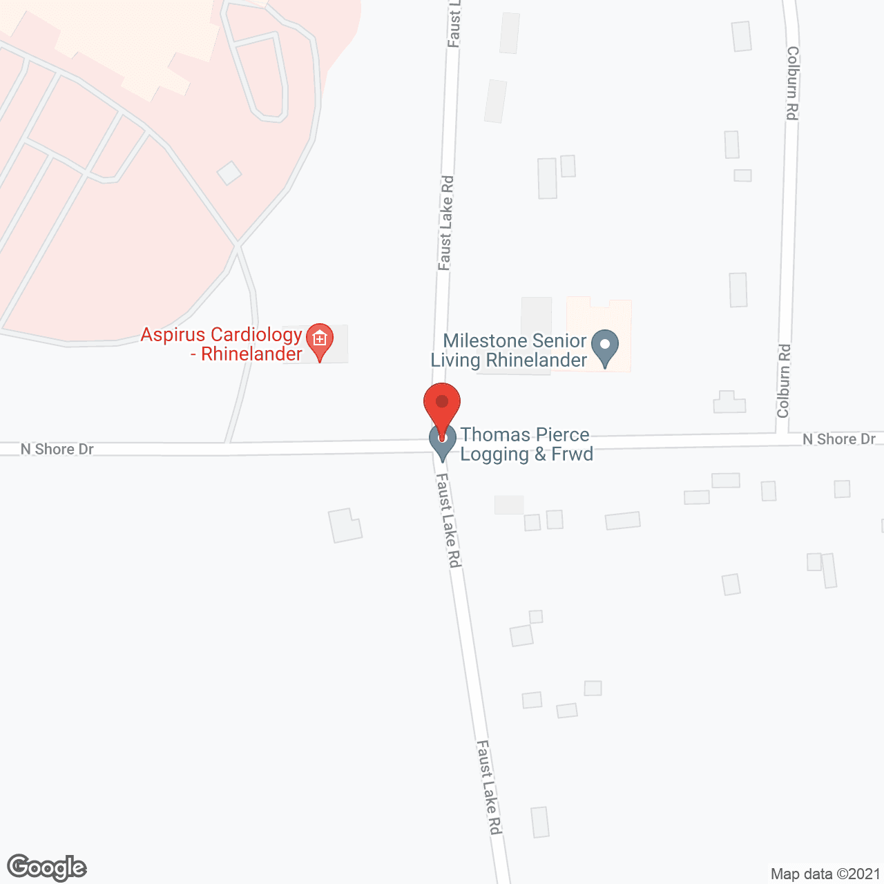 Map of the neighborhood around Milestone Senior Living Rhinelander