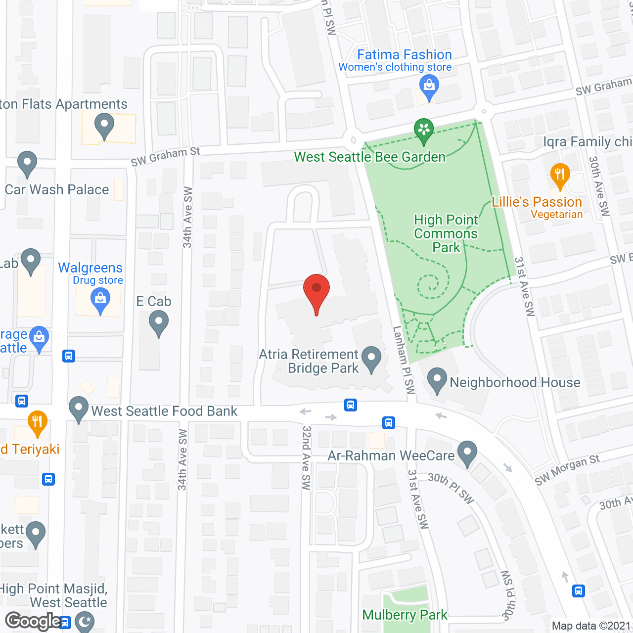 Map of the neighborhood around Holiday Bridge Park