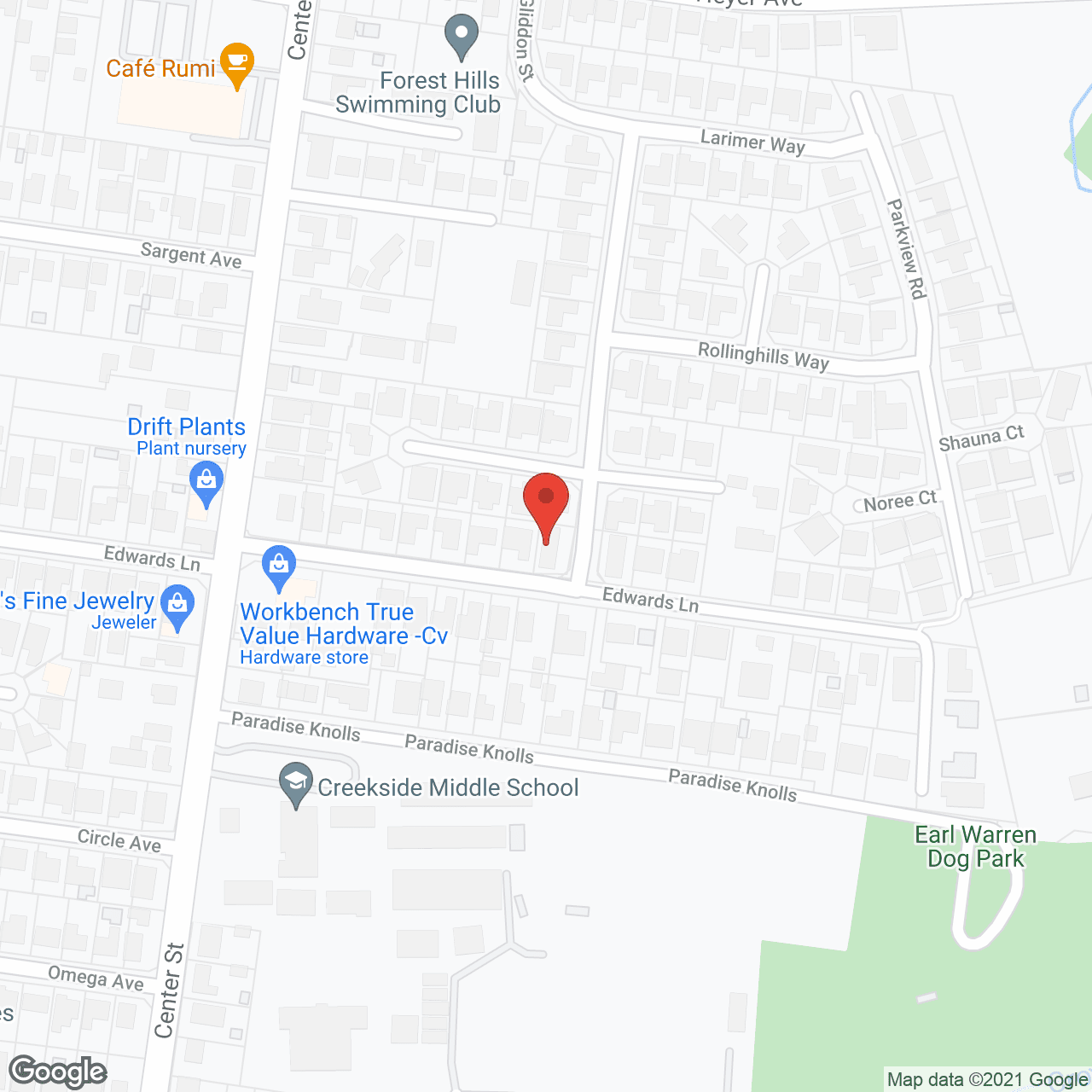 Map of the neighborhood around Quechi's Place