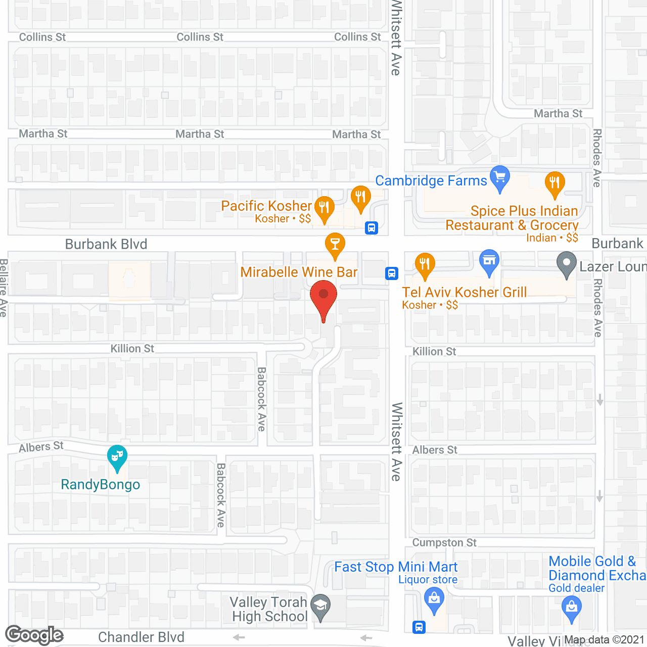 Map of the neighborhood around Just Like Home