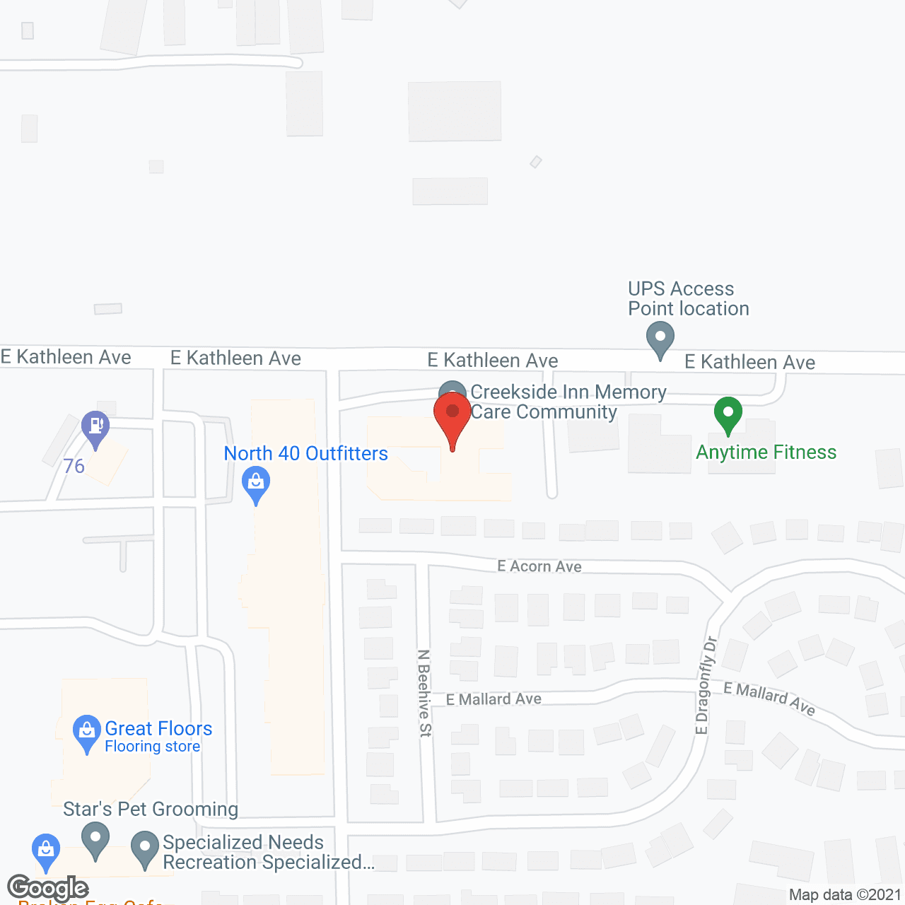 Map of the neighborhood around Creekside Inn Memory Care Community