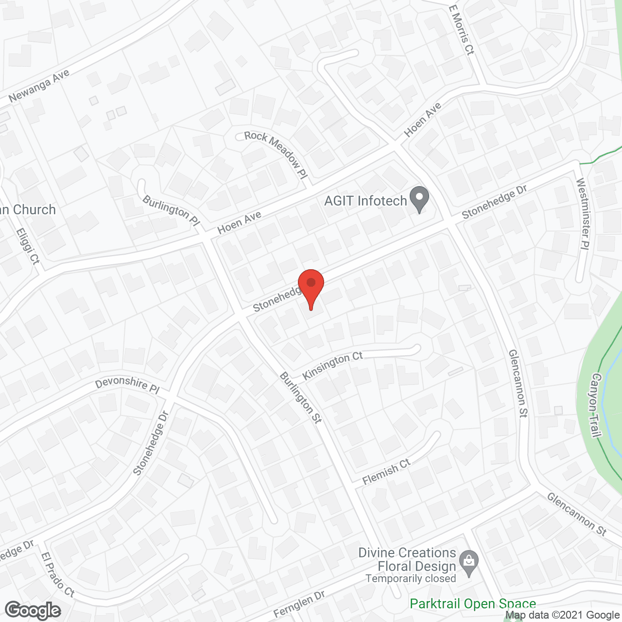 Map of the neighborhood around Memory Lane