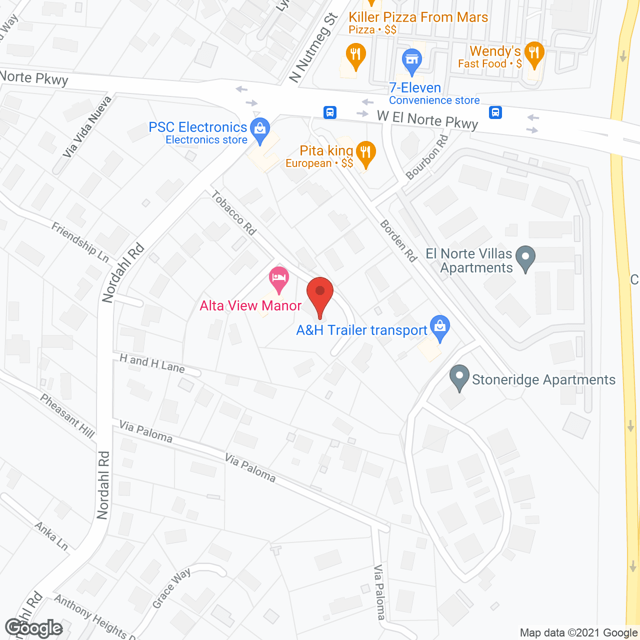 Map of the neighborhood around Champine Manor