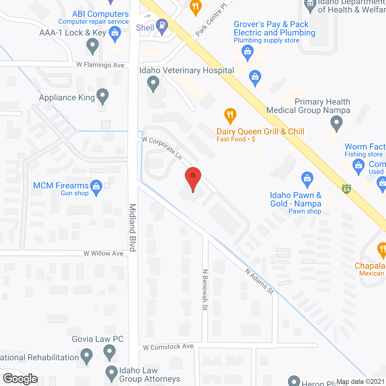 Map of the neighborhood around Brookstone Village Assisted Living