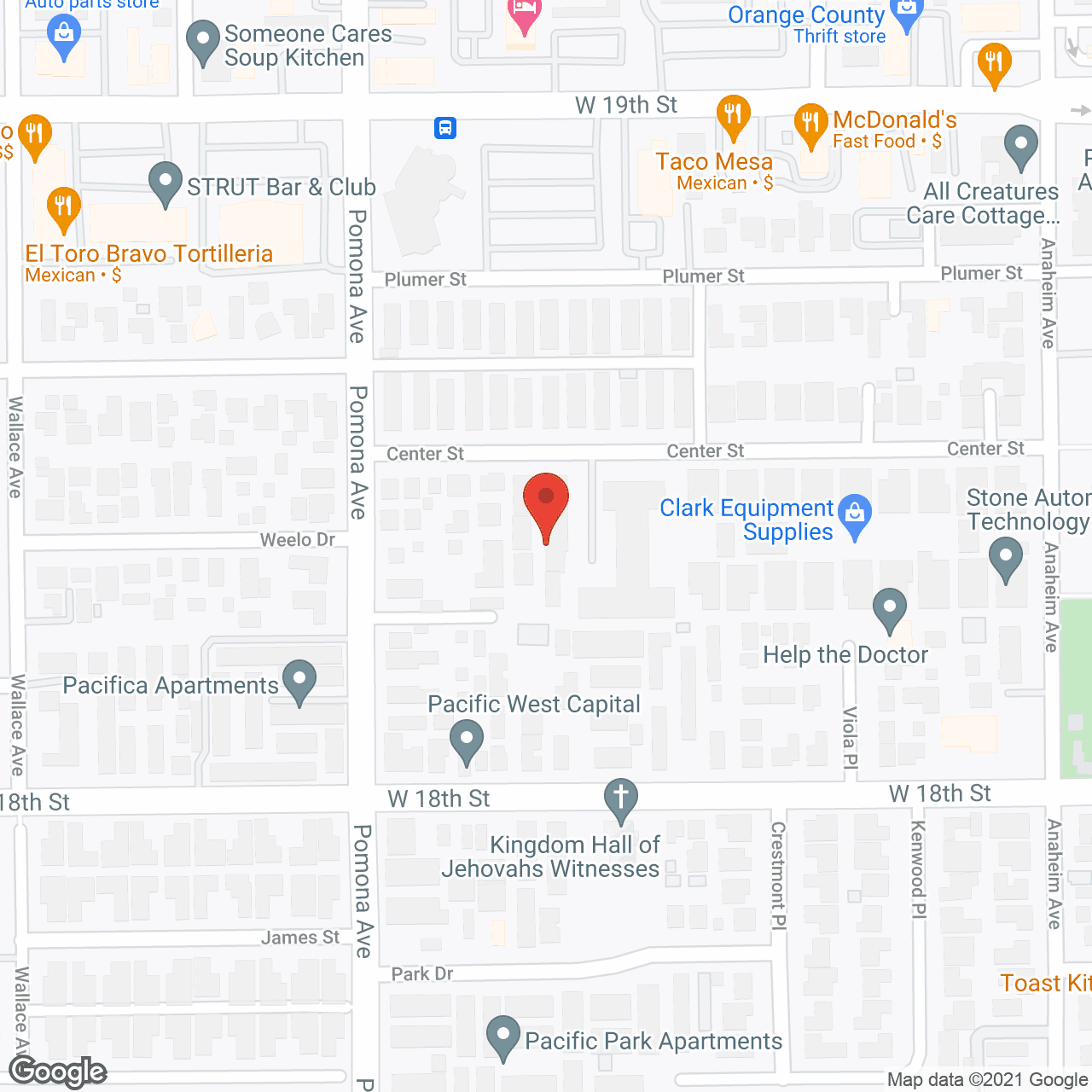 Map of the neighborhood around Mesa Verde Residential Care