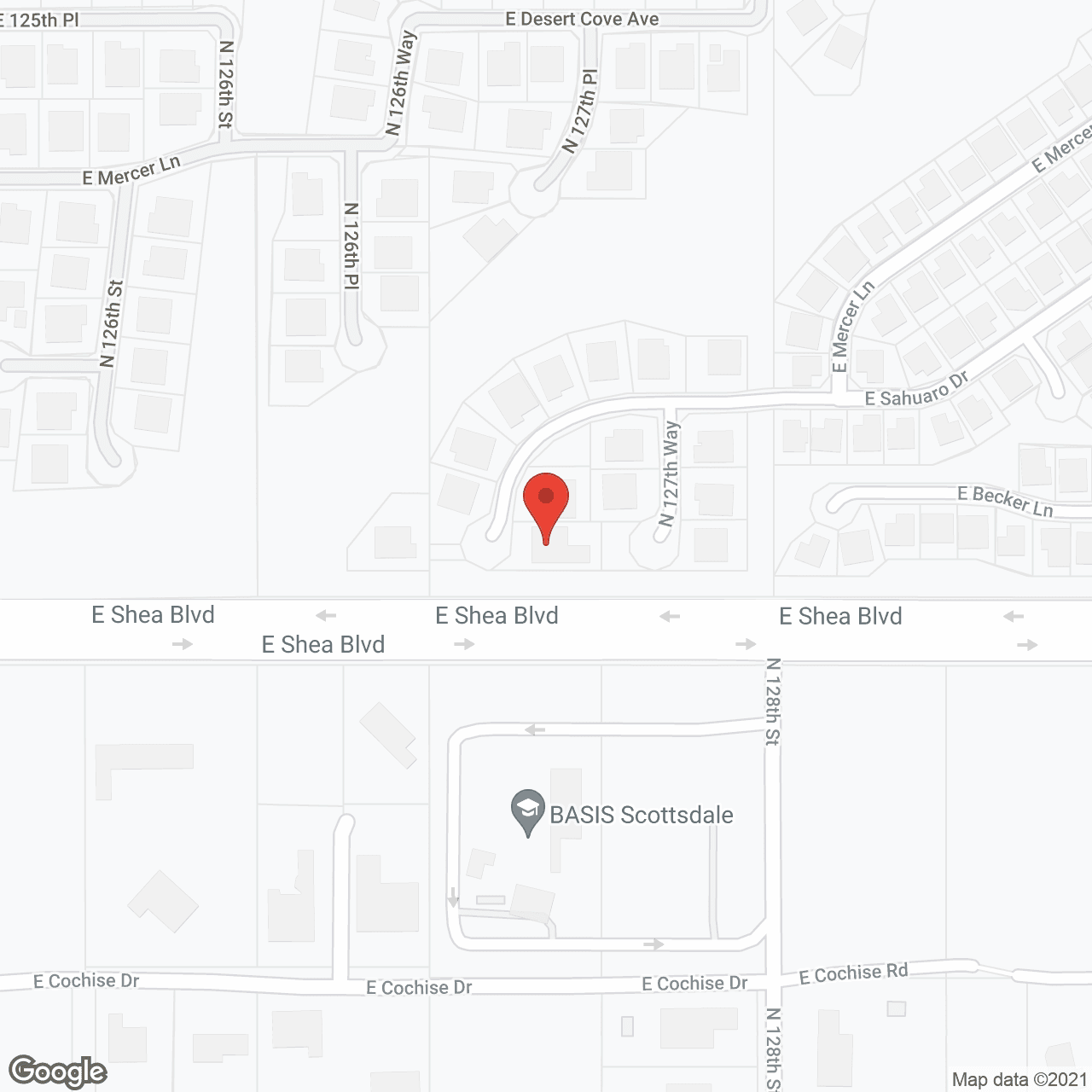 Map of the neighborhood around East Shea Assisted Living