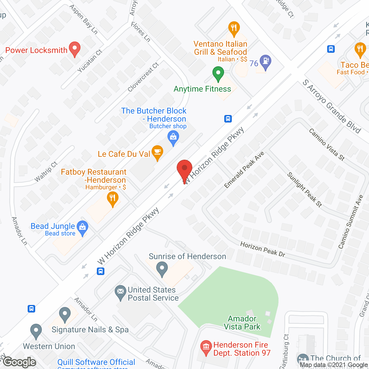 Map of the neighborhood around Sunrise of Henderson