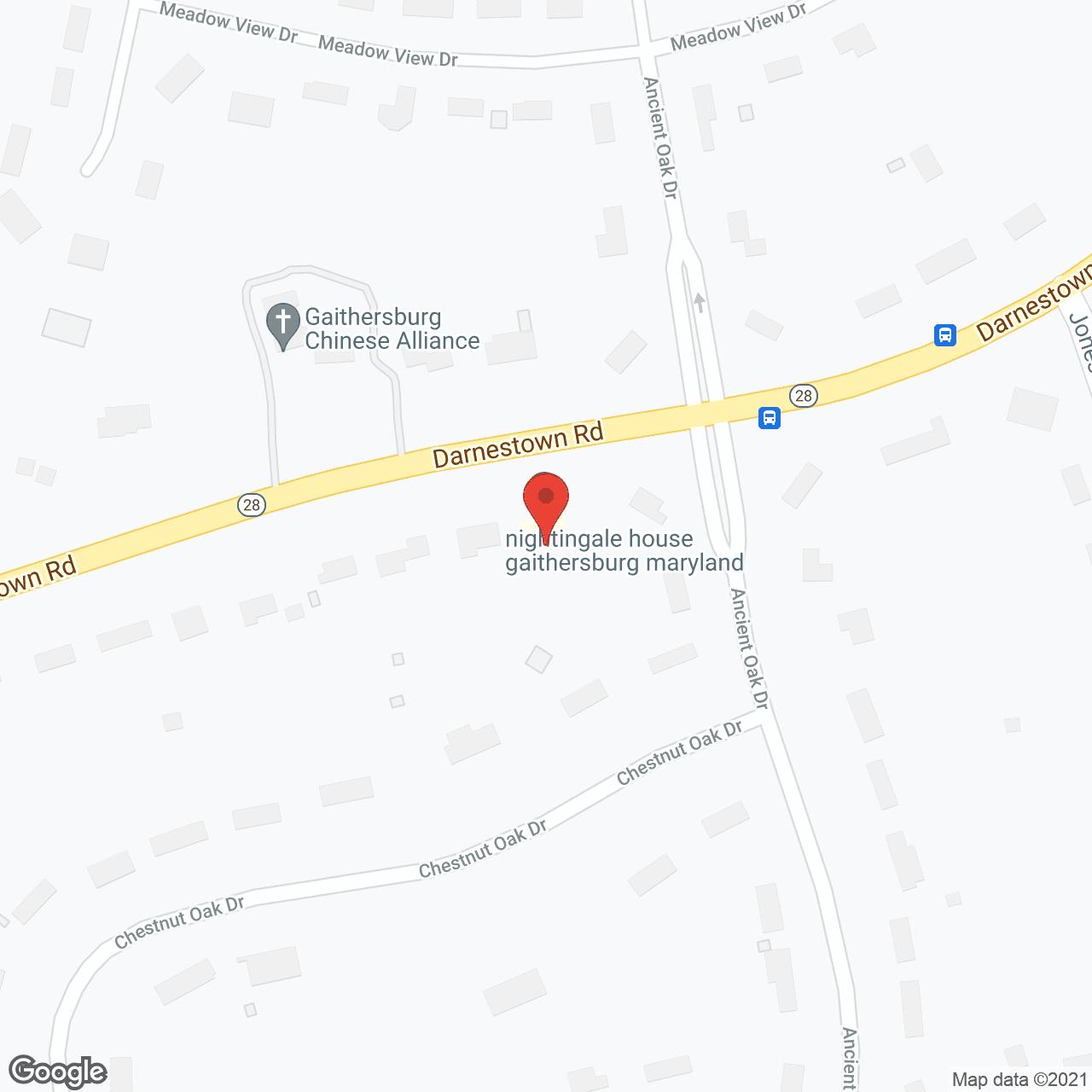 Map of the neighborhood around Nightingale House