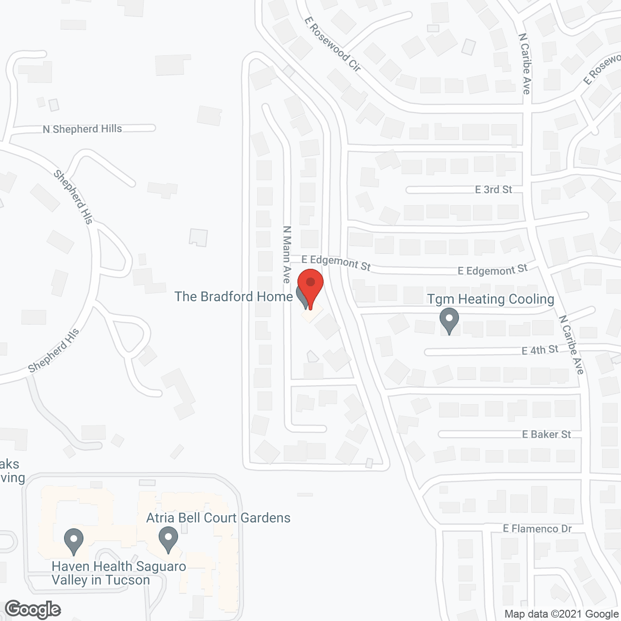 Map of the neighborhood around Bradford Home, LLC