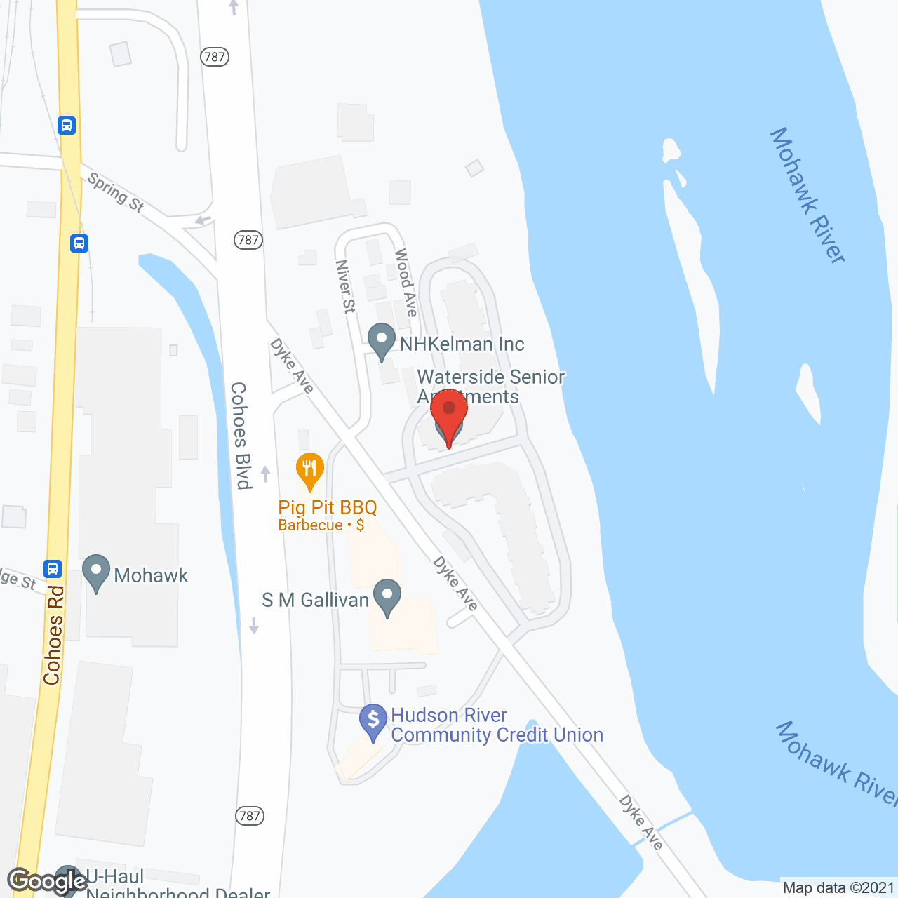 Map of the neighborhood around Waterside