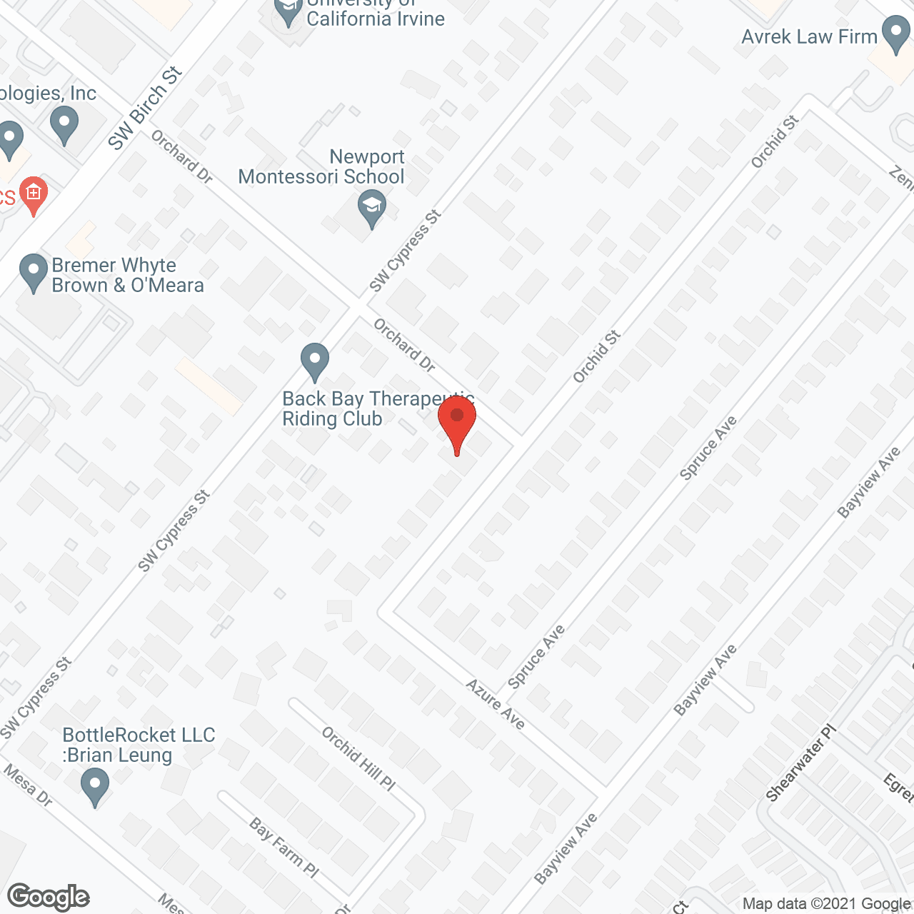 Map of the neighborhood around Irvine Cottage 9