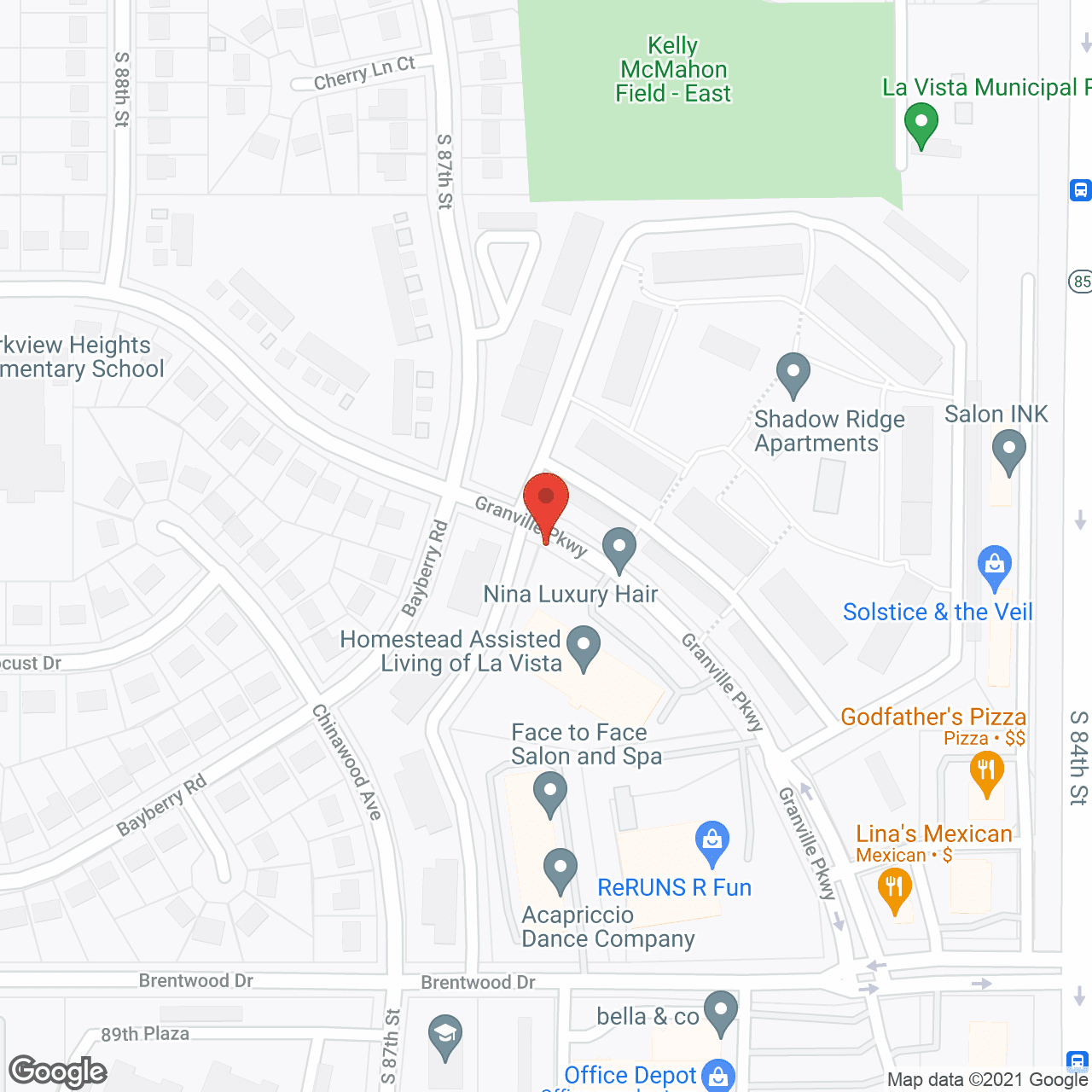 Map of the neighborhood around Granville Assisted Living