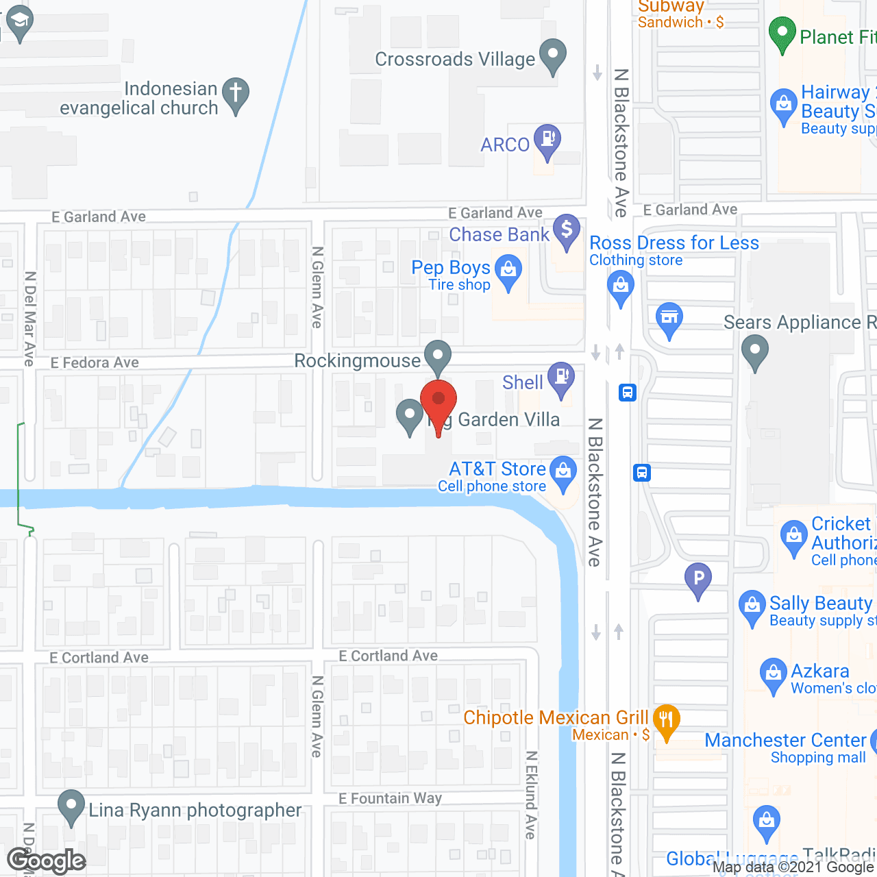 Map of the neighborhood around Fig Garden Villa
