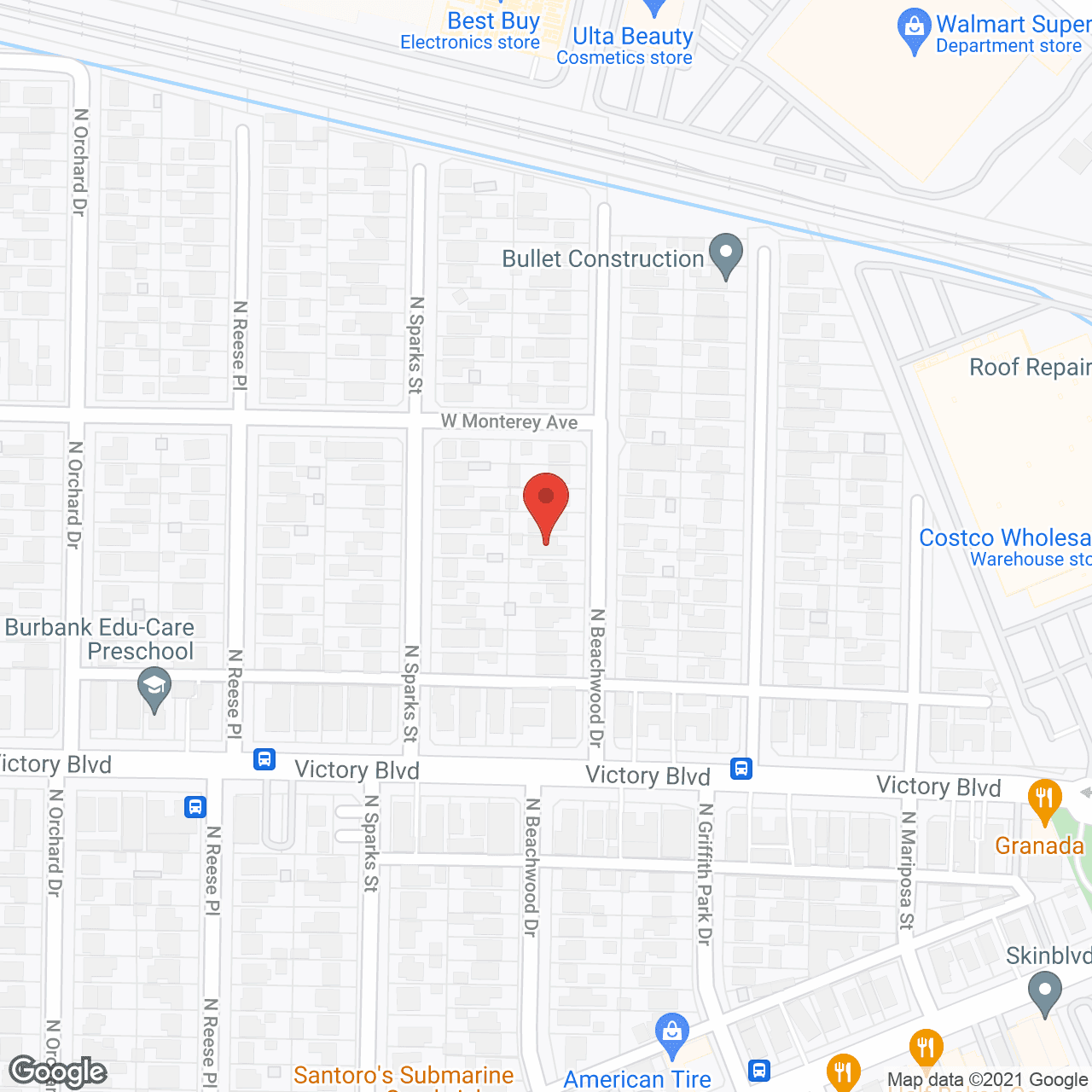 Map of the neighborhood around Friends Board and Care, LLC
