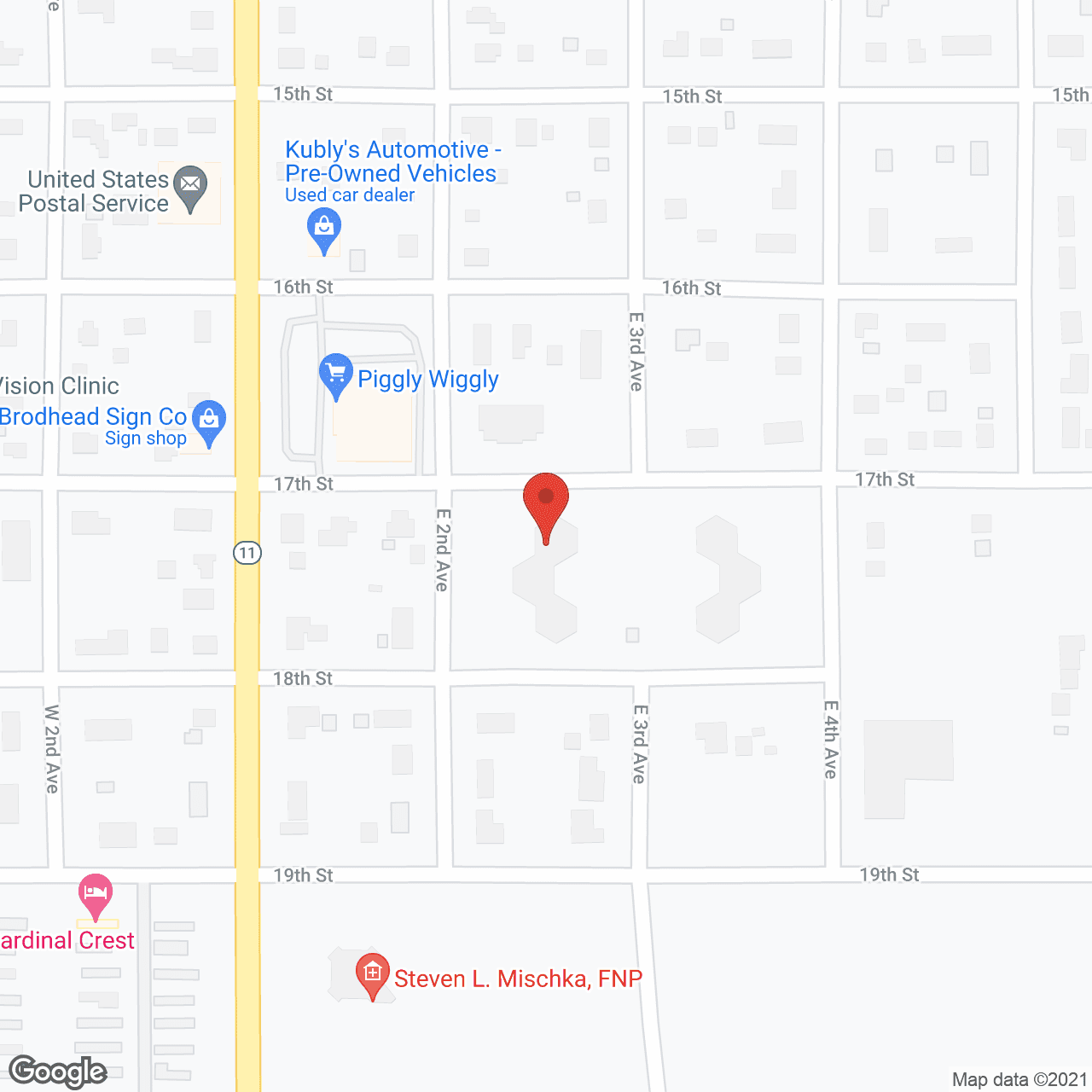 Map of the neighborhood around Brodview Manor
