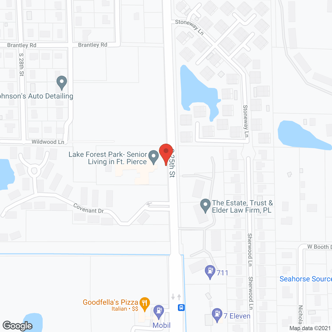 Map of the neighborhood around Lake Forest Park