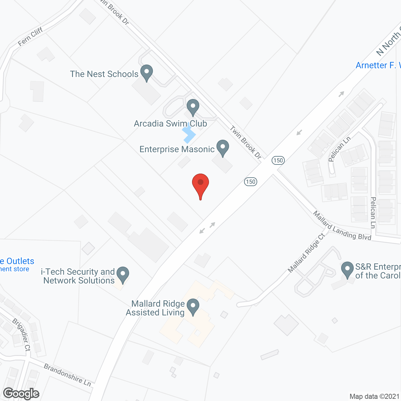 Map of the neighborhood around Mallard Ridge