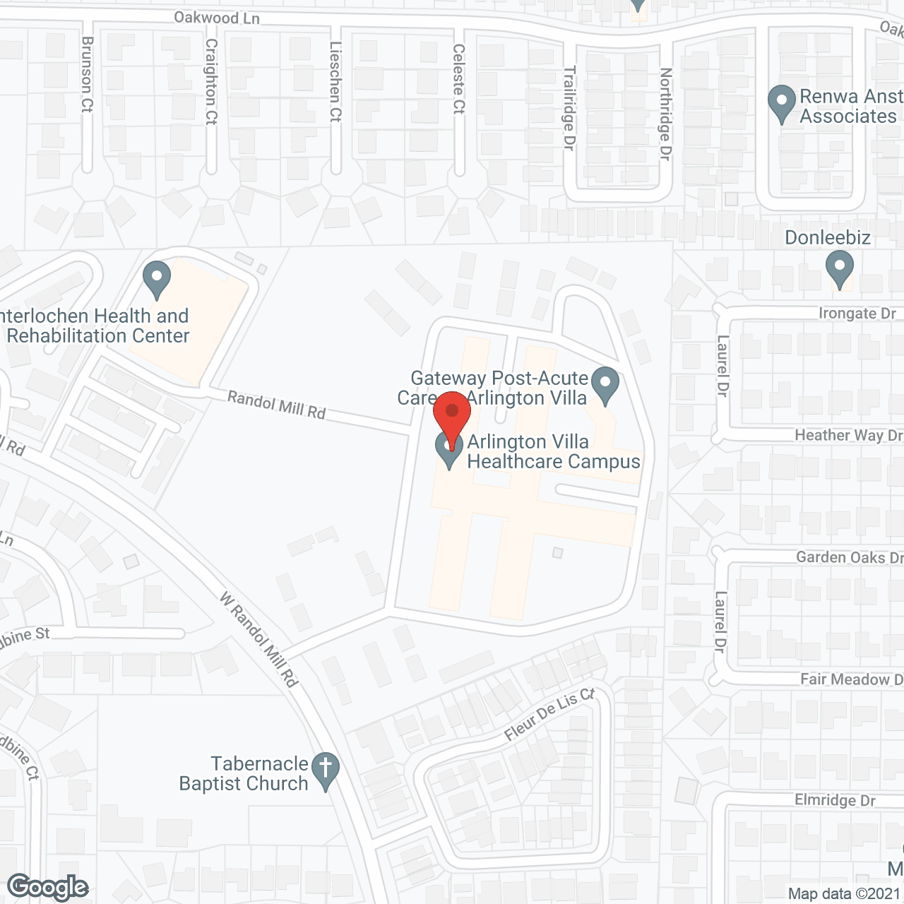 Map of the neighborhood around Arlington Villa