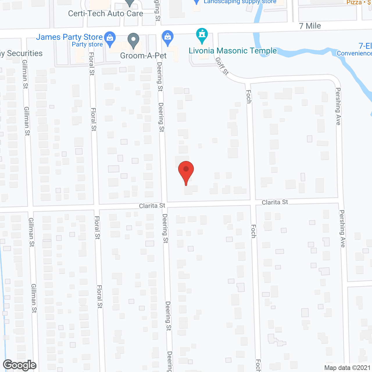 Map of the neighborhood around Deering Street Living and Respite