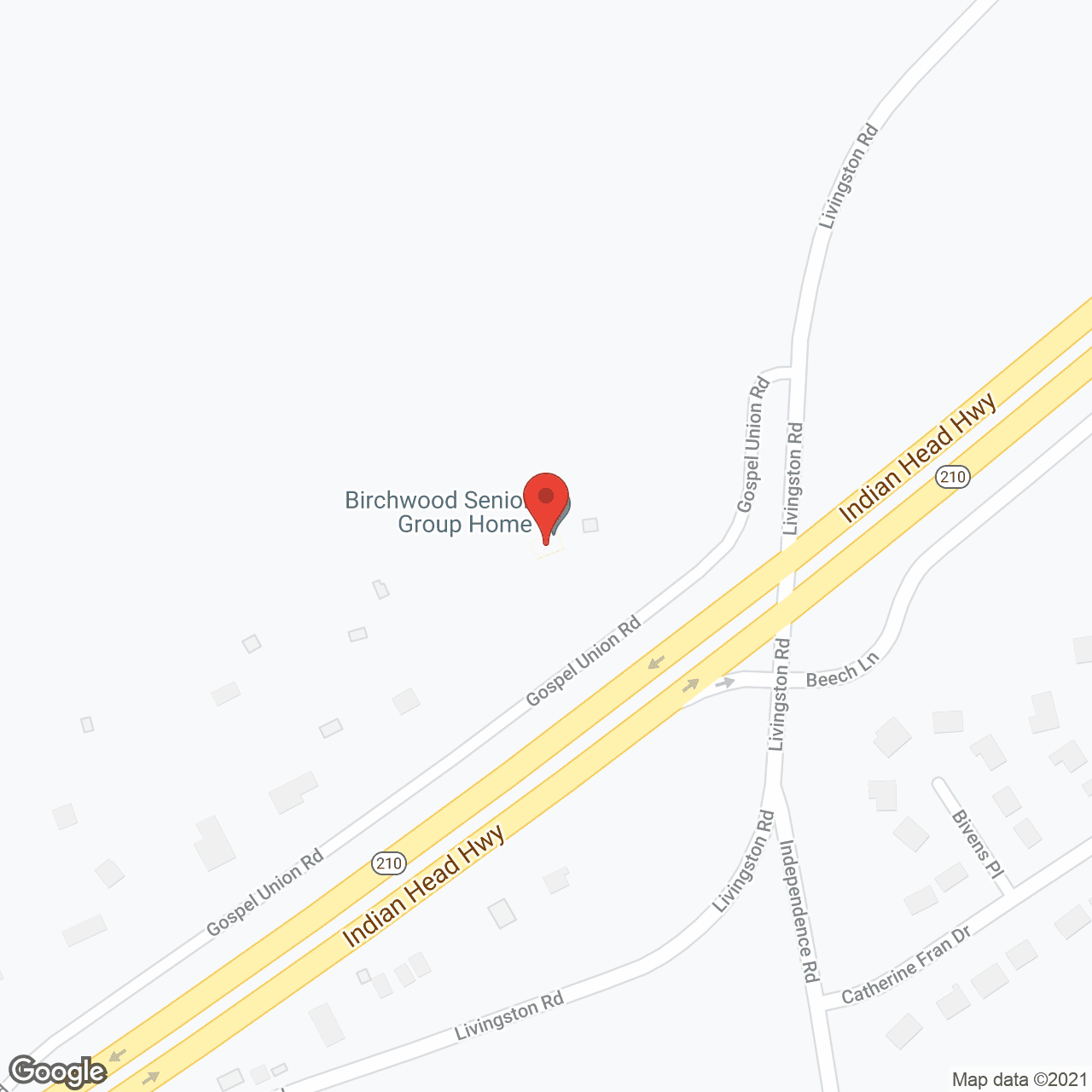 Map of the neighborhood around Birchwood Group Home II