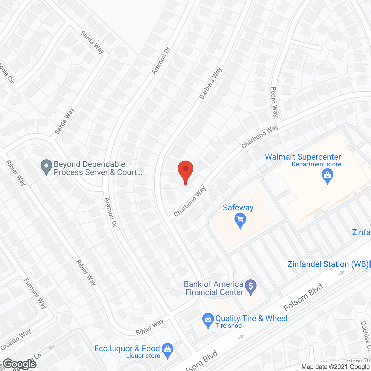 Map of the neighborhood around Rancho Cordova