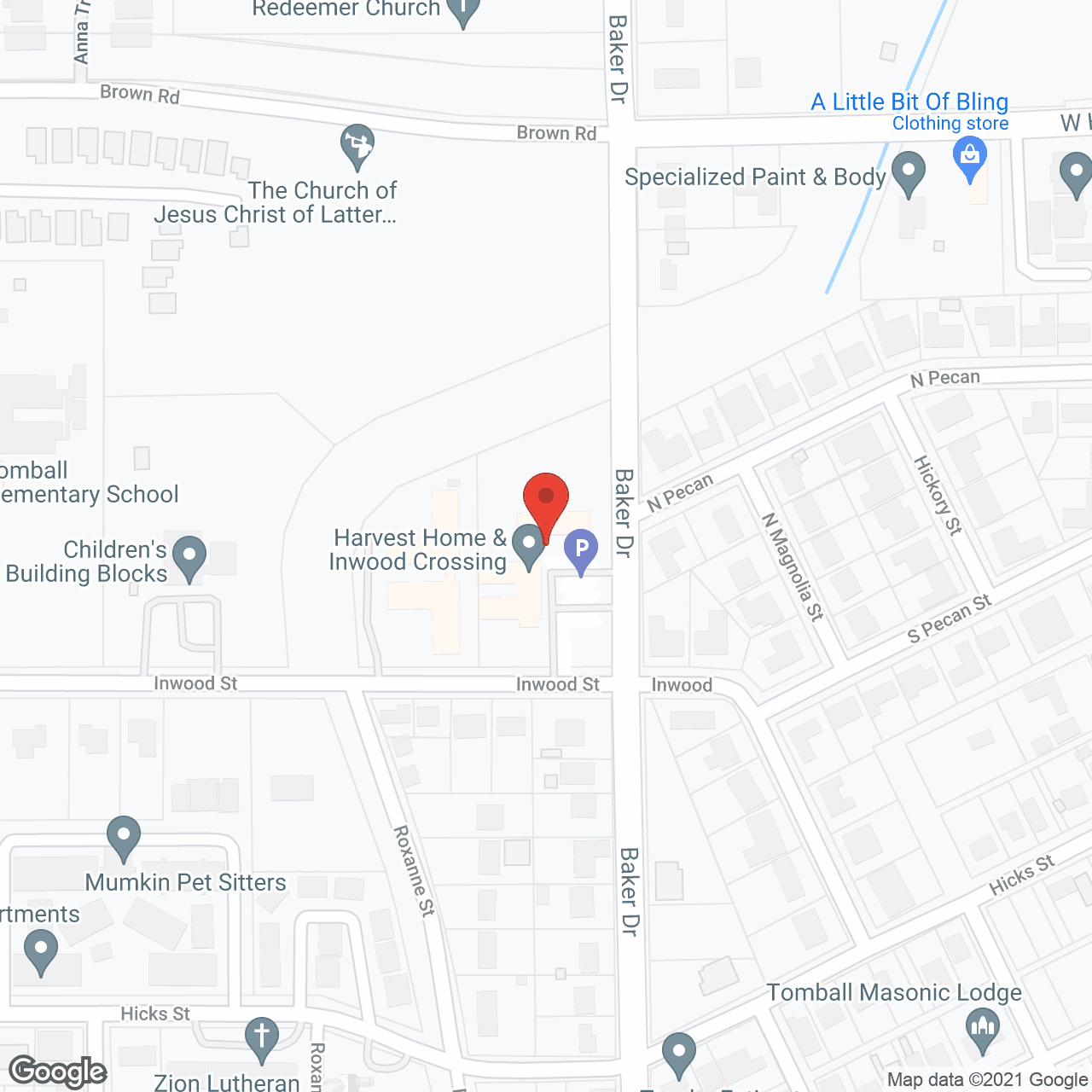 Map of the neighborhood around Harvest Home and Inwood Crossing