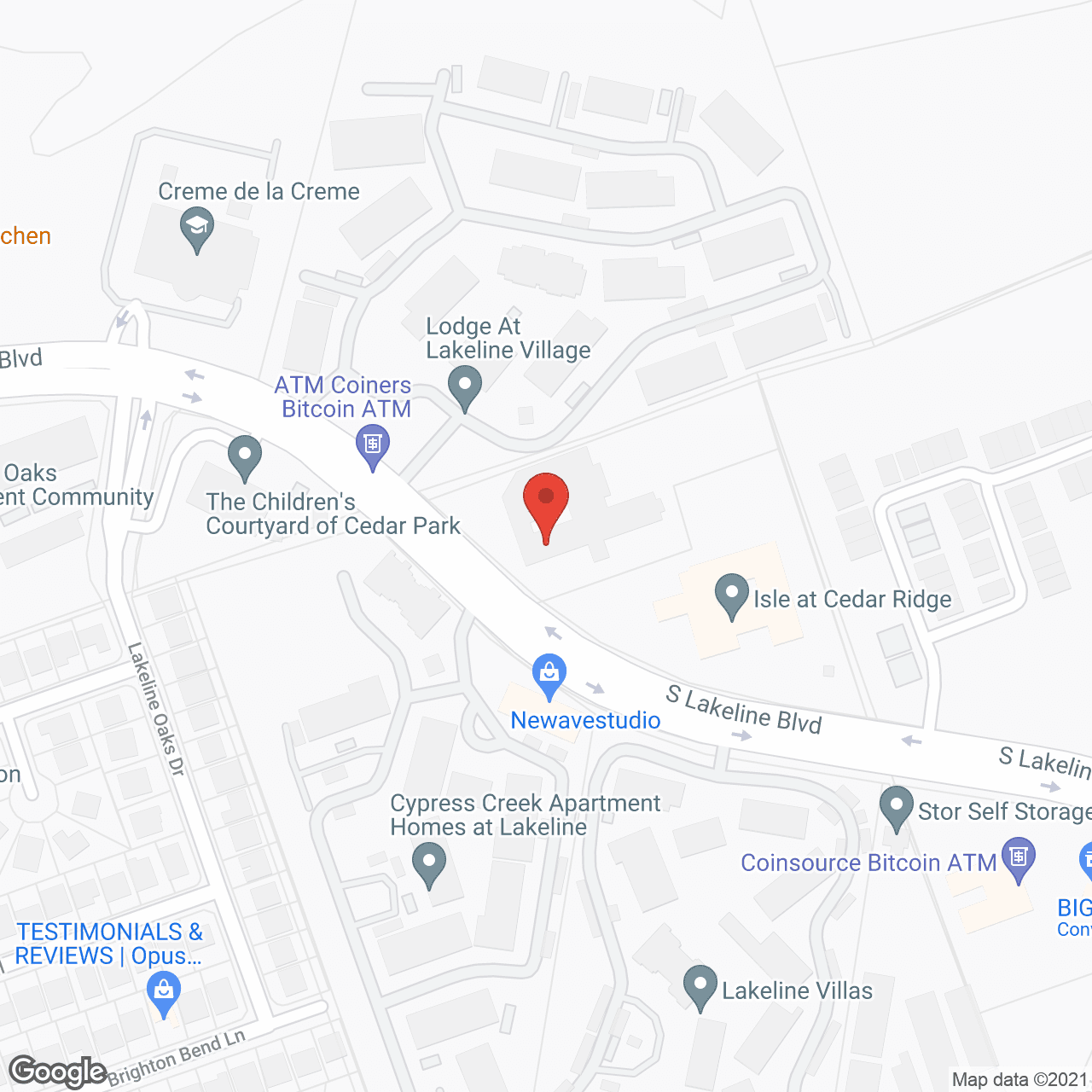 Map of the neighborhood around Cedar Ridge Alzheimer's Special Care Center