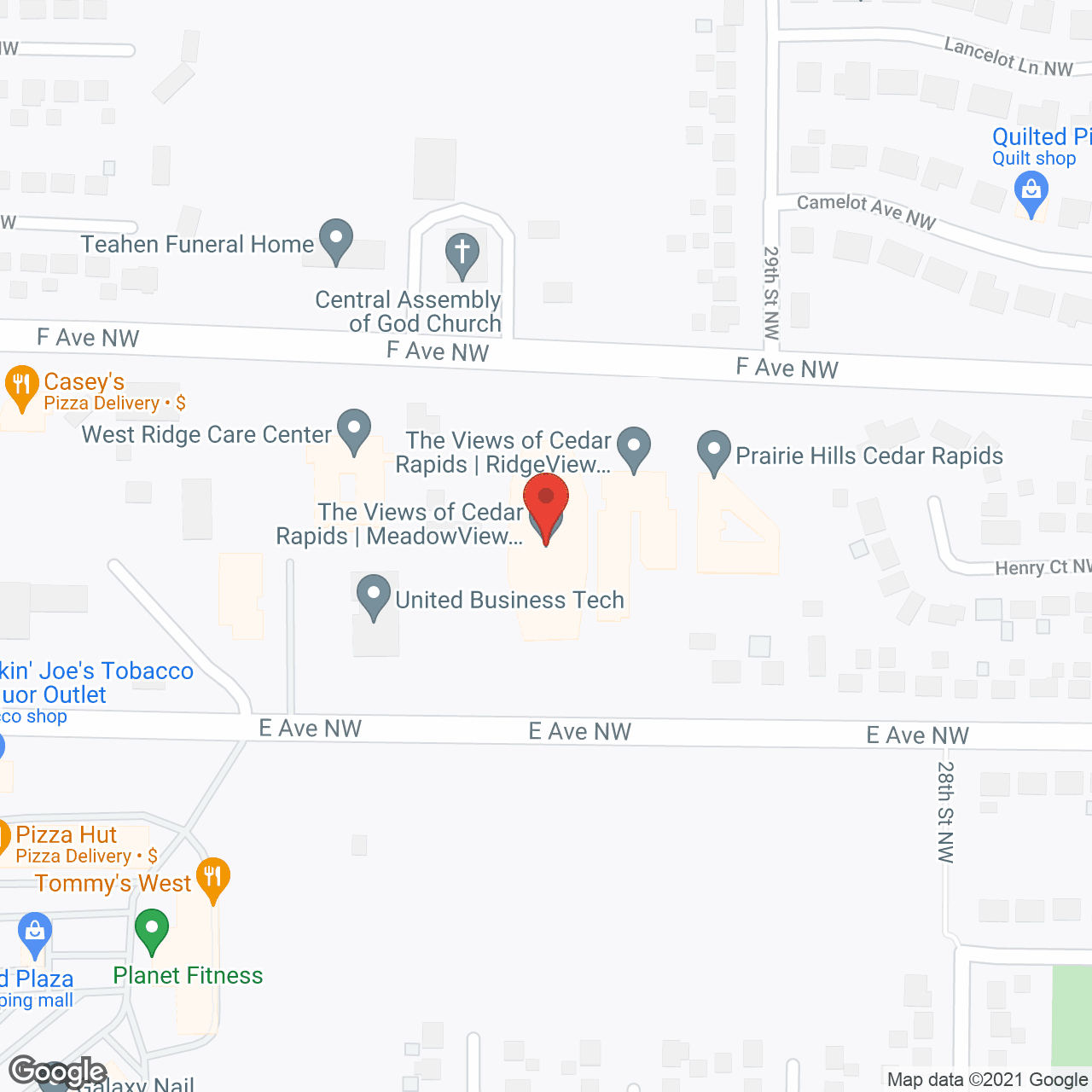 Map of the neighborhood around The Views of Cedar Rapids