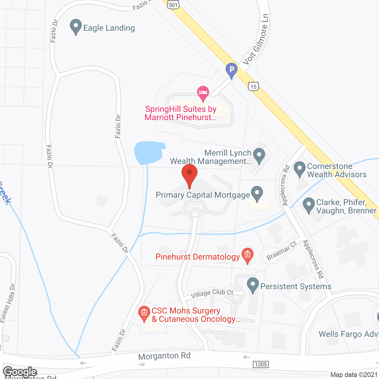Map of the neighborhood around Fox Hollow Senior Living