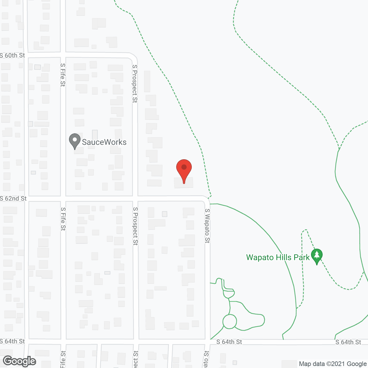 Map of the neighborhood around Sacred Heart AFH