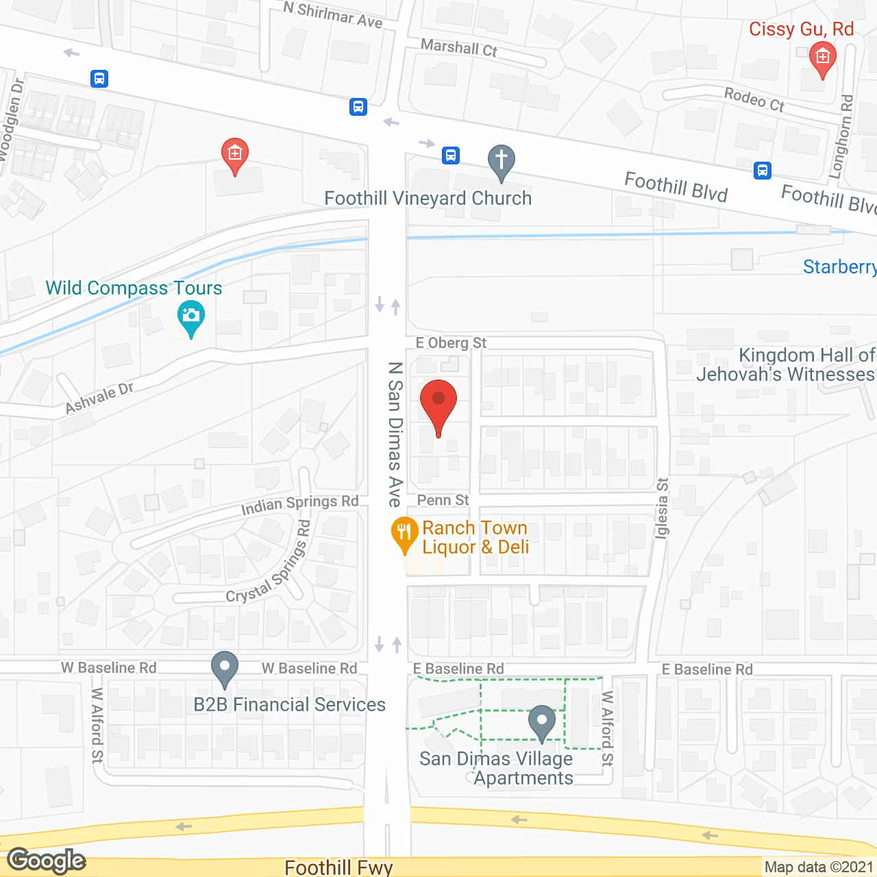 Map of the neighborhood around San Dimas Adventist Home Care