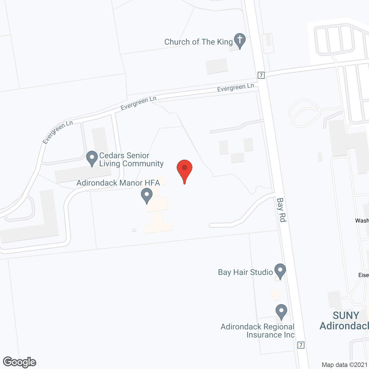Map of the neighborhood around Adirondack Manor