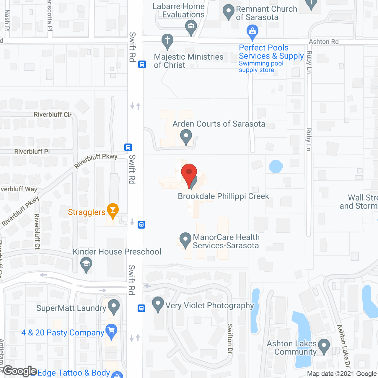 Map of the neighborhood around Wynwood of Sarasota