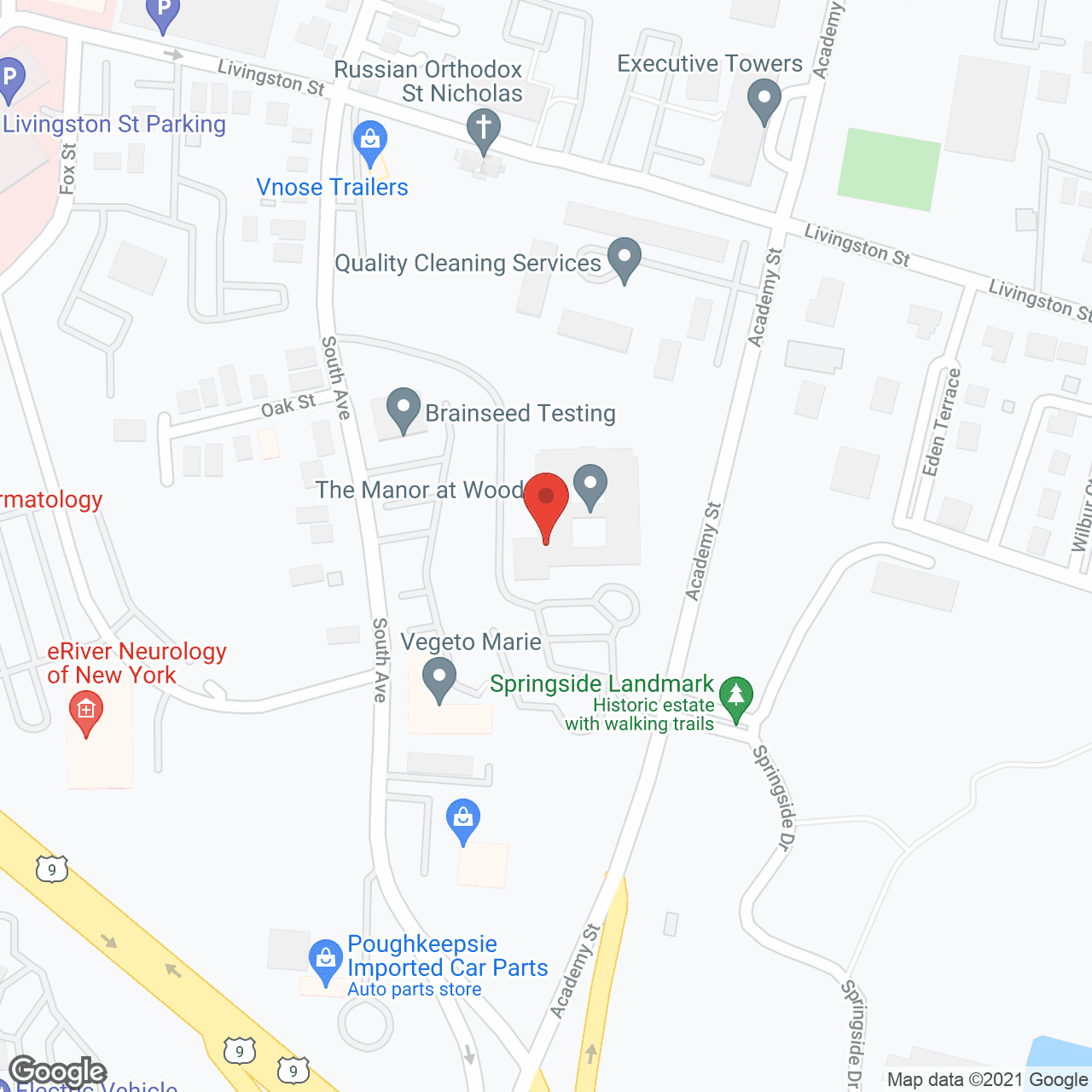 Map of the neighborhood around Holiday Manor at Woodside